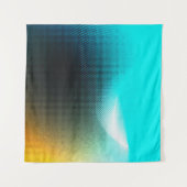 Tenture Art de maille à gradient abstrait turquoise orange (Devant)