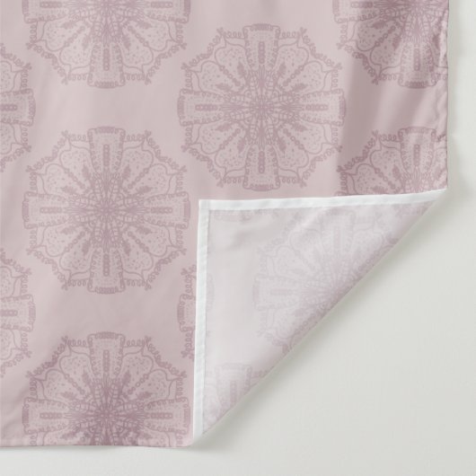 Tenture Art de mandala dessiné à la main Boho rose poudré (Détail)