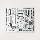 Tenture Art de mots pour papa, Cadeau pour papa, Citations (Devant (Horizontal))