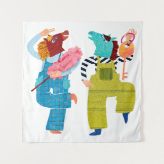 Tenture Art de personnage moderne en collage de cheval (se