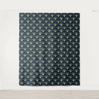 Art Déco Bleu foncé Motif géométrique élégant 