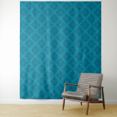Tenture Art déco bleu géométrique (En situation)