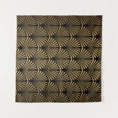 Tenture Art Deco Pattern. Seamless black and gold backgrou (Devant (Horizontal))