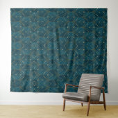 Tenture Art Deco pattern with gold geometric shapes (En situation (horizontale))