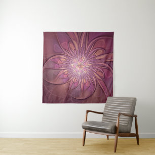 Tenture Art floral fractal moderne abstrait couleurs de ba