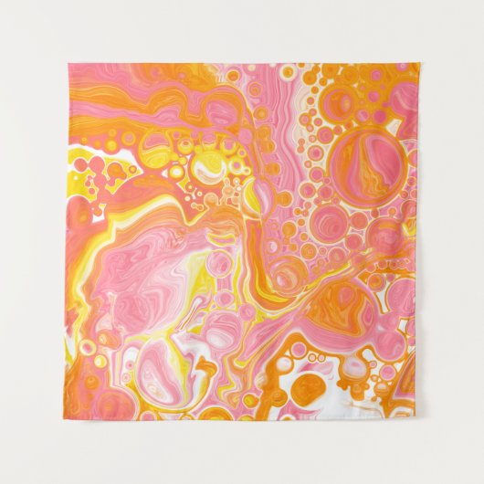 Tenture Art fluide rose et orange (Devant (Horizontal))