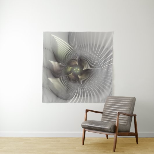 Tenture Art fractal Abstrait moderne en 3D (En situation (horizontale))