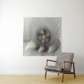 Tenture Art fractal Abstrait moderne en 3D (En situation)