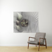 Tenture Art fractal de forme 3D abstraite moderne (En situation (horizontale))