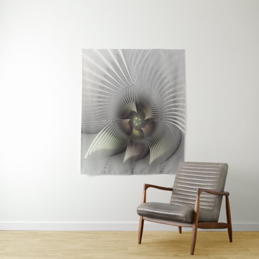 Tenture Art fractal de forme 3D abstraite moderne (En situation)