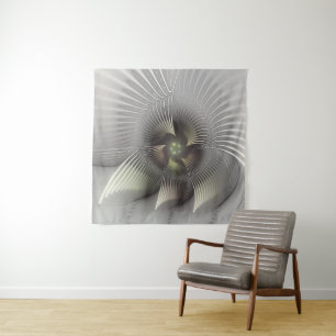 Tenture Art fractal de forme 3D abstraite moderne