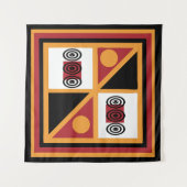 Tenture Art géométrique africain moderne abstrait (Devant (Horizontal))