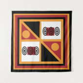 Tenture Art géométrique africain moderne abstrait (Devant)