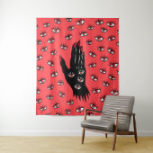 Tenture Art gothique d'Halloween - Yeux Éffrayants à main  (En situation)