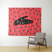 Tenture Art gothique d'Halloween - Yeux Éffrayants à main  (En situation (horizontale))