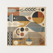 Tenture Art Moderne Du Milieu Du Siècle Récolte Automne (Devant (Horizontal))