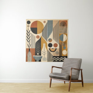 Tenture Art Moderne du Milieu du Siècle Récolte d'Automne