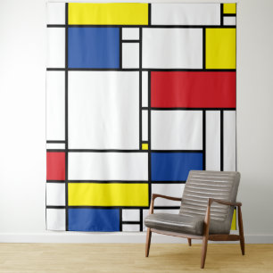 Tenture Art Moderne Géométrique Minimaliste De Stijl Mondr