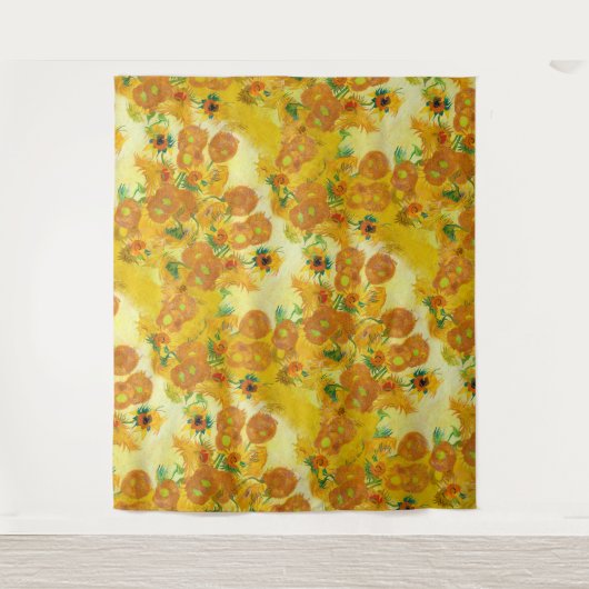 Tenture Art moderne Jaune Orange Tournesols Peinture à l'h (Devant)