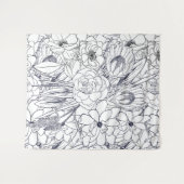 Tenture Art Moderne Ligne Main Tirée Floral Girly Design (Devant (Horizontal))