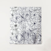 Tenture Art Moderne Ligne Main Tirée Floral Girly Design (Devant)