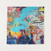 Tenture Art multimédia mixte multicolore (Devant (Horizontal))