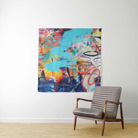 Tenture Art multimédia mixte multicolore (En situation (horizontale))