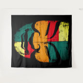 Tenture Art mural de masque tribal abstrait – Distressed c (Devant (Horizontal))