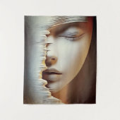 Tenture Art mural du visage féminin abstrait – Texturé mod (Devant)