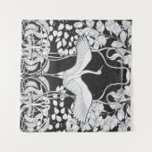 Tenture Art Nouveau : Illustration d'oiseaux floraux (Devant (Horizontal))