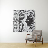 Tenture Art Nouveau : Illustration d'oiseaux floraux (En situation (horizontale))