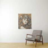 Tenture Art Nouveau Portrait Femme Vintage Illustration (En situation)