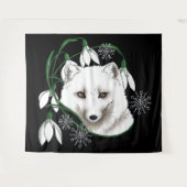 Tenture Art Nouveau Renard blanc arctique (Devant (Horizontal))