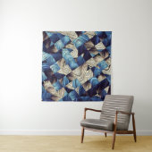 Tenture Art numérique Bleu Carrés Abstraits (En situation (horizontale))