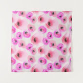 Tenture Art numérique d'aquarelle rose Fleurs (Devant (Horizontal))