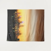 Tenture Art numérique de coucher de soleil de ville blocs  (Devant (Horizontal))