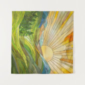 Tenture Art numérique mosaïque Mountain Sunrise (Devant (Horizontal))