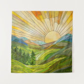 Tenture Art numérique mosaïque Mountain Sunrise (Devant)