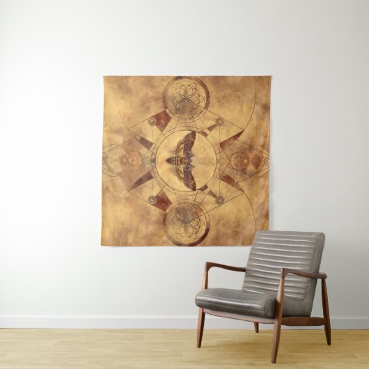 Tenture art numérique sacré de la géométrie de sphinx de (En situation (horizontale))