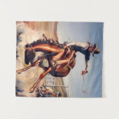 Tenture Art occidental "Bucking Bronco" par Will James (Devant (Horizontal))