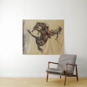 Tenture Art occidental "Bucking Horse" par Will James (En situation (horizontale))