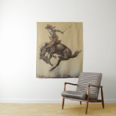 Tenture Art occidental "Bucking Horse" par Will James (En situation)