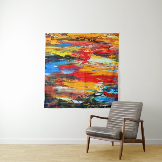 Tenture Art painting with palette knifeblack,paris,red,whi (En situation)