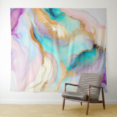 Tenture Art parties scintillant abstrait en marbre pastel (En situation (horizontale))