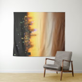 Tenture Art pixel des lumières de la ville (En situation (horizontale))