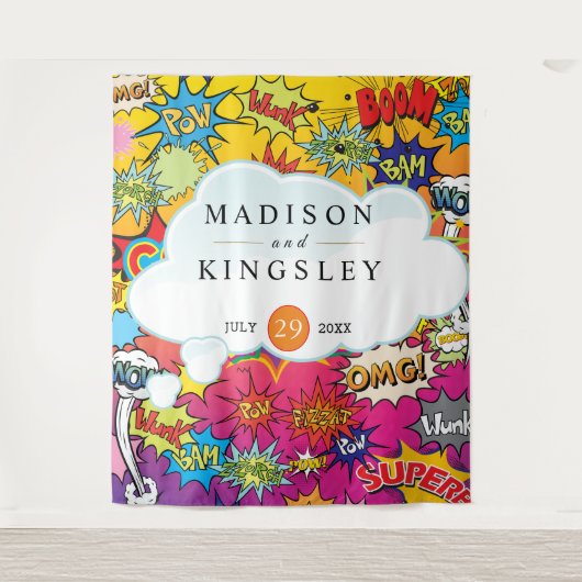 Tenture Art Pop Comic 💥🎨 Graffiti de Mariage (Devant)