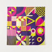 Tenture Art pop, formes géométriques colorées. (Devant (Horizontal))