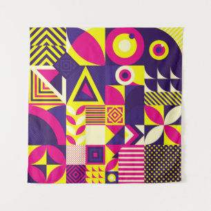 Tenture Art pop, formes géométriques colorées.