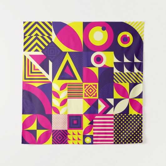 Tenture Art pop, formes géométriques colorées. (Devant)
