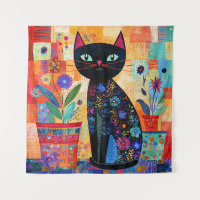 Art populaire de chat noir